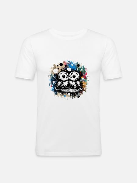 Owlways my Valentine Eule - Männer Slim Fit T-Shirt - Weiß