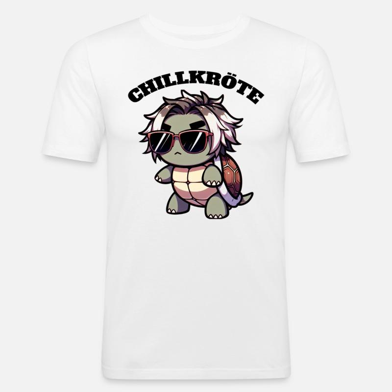 Chill Toad Turtle - Men's Slim Fit T-Shirt - white