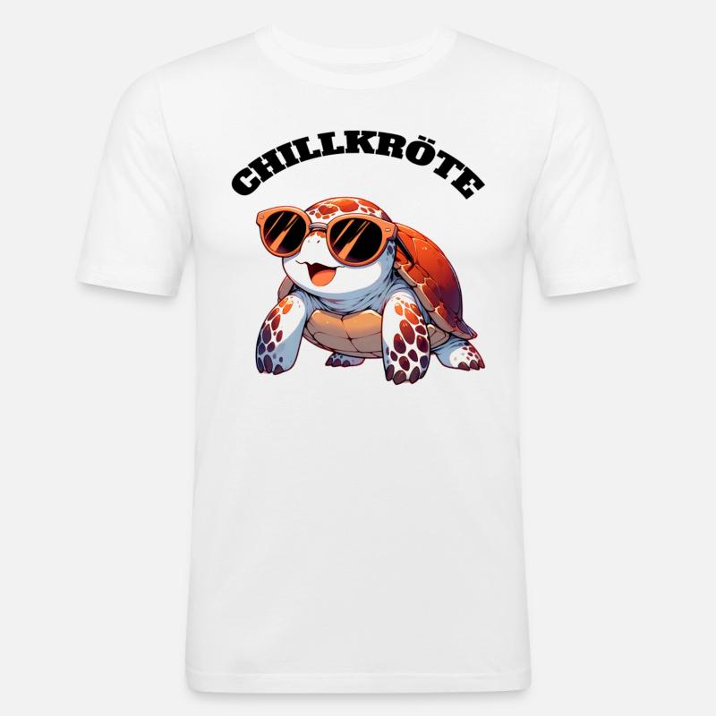 Chill Toad Turtle - Men's Slim Fit T-Shirt - white