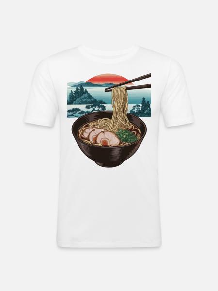 Ramen and sunset - Men's Slim Fit T-Shirt - white