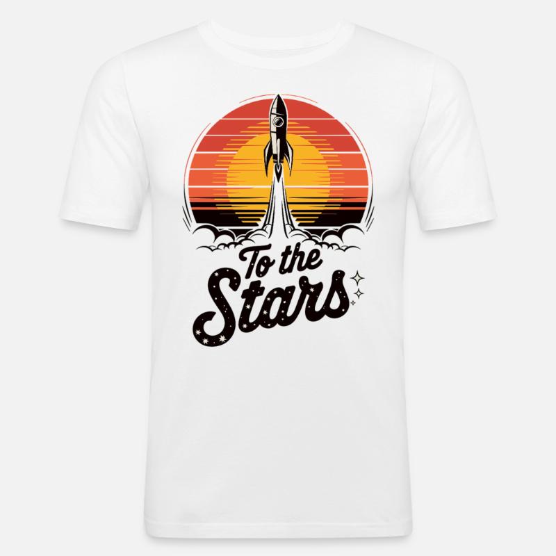 Rocket launch into space - Men's Slim Fit T-Shirt - white