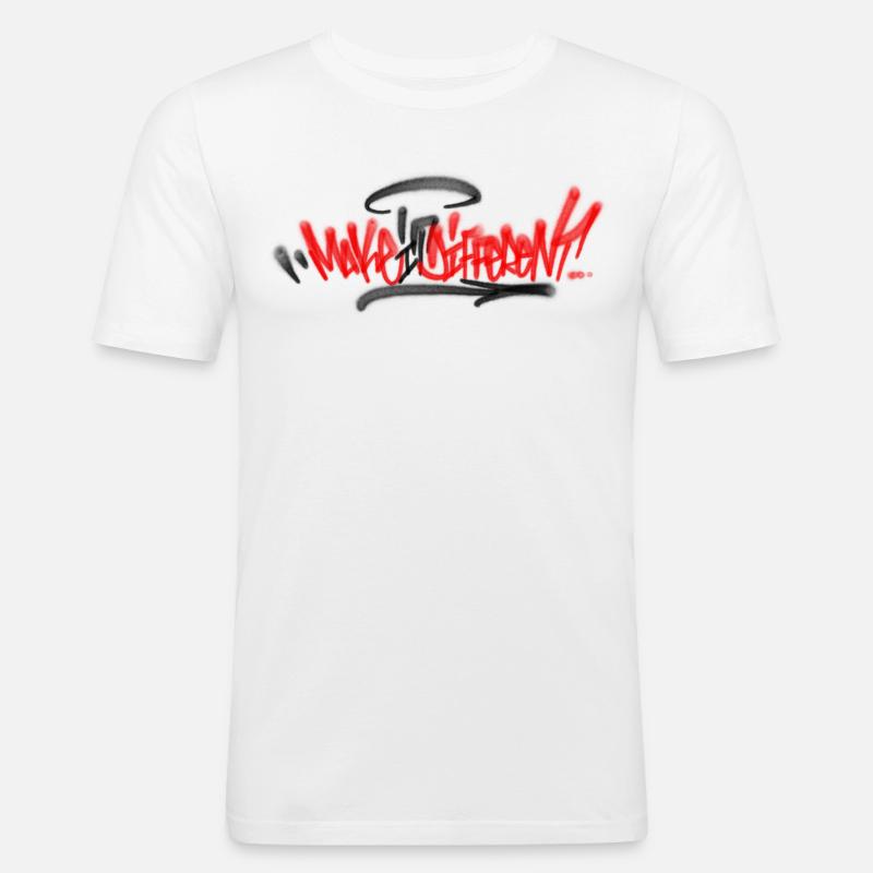 Make ist Different - Männer Slim Fit T-Shirt - Weiß