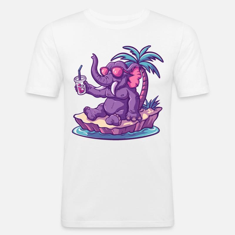 Mammoth Summer Beach Comic - Men's Slim Fit T-Shirt - white