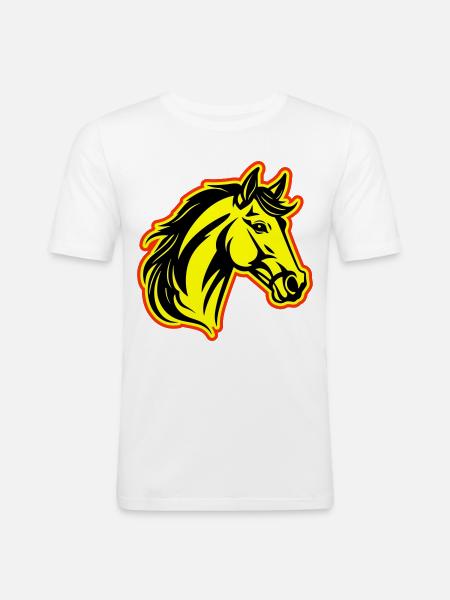 Horse Head - Men's Slim Fit T-Shirt - white