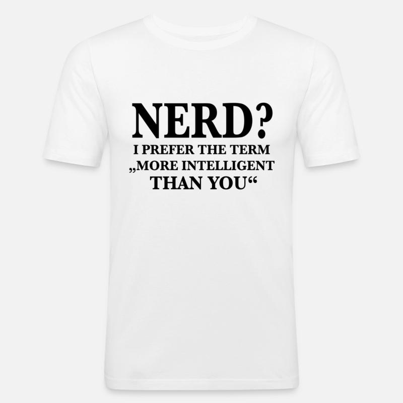 Nerd nerd nerd - Men's Slim Fit T-Shirt - white