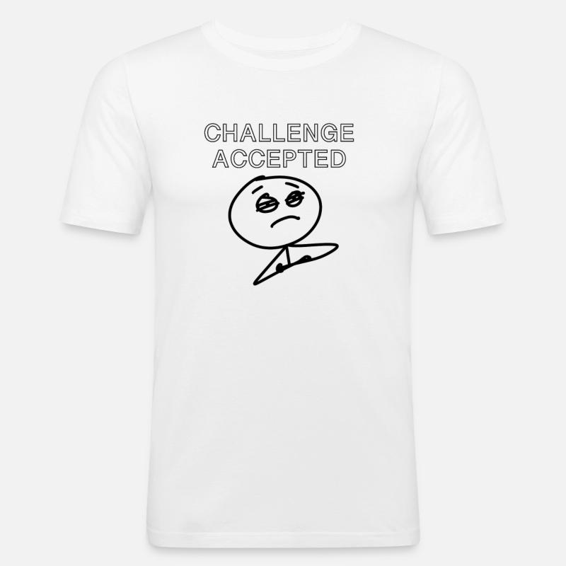 Meme challenge accepted - Männer Slim Fit T-Shirt - Weiß