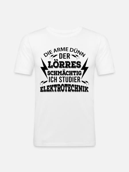 Elektrotechnik Lustig - Männer Slim Fit T-Shirt - Weiß