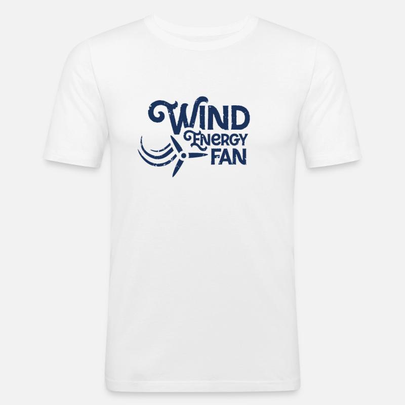 Énergie éolienne éolienne énergie éolienne - T-shirt près du corps Homme - blanc