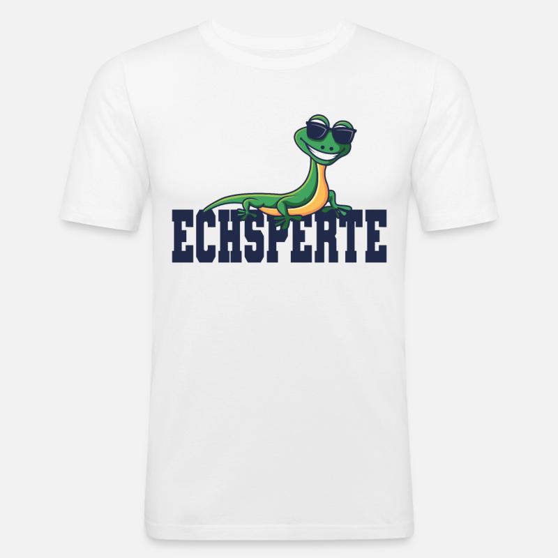 Echsperte Echspertin Eidechse Echse Reptilien - Männer Slim Fit T-Shirt - Weiß