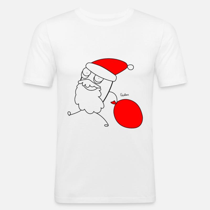 Chillions Weihnachtsmann - Männer Slim Fit T-Shirt - Weiß