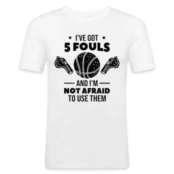 Basketball Defense Basketballspieler Geschenk - Männer Slim Fit T-Shirt - Weiß - Vorne - Nik (191cm)