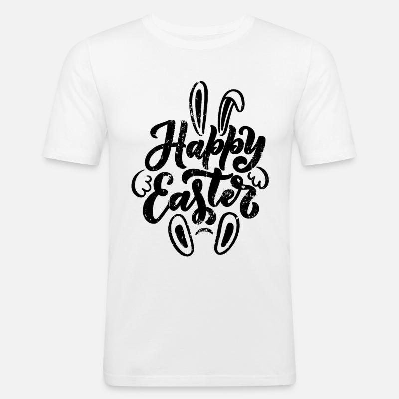 Happy Easter - Ostern Geschenkidee - Männer Slim Fit T-Shirt - Weiß