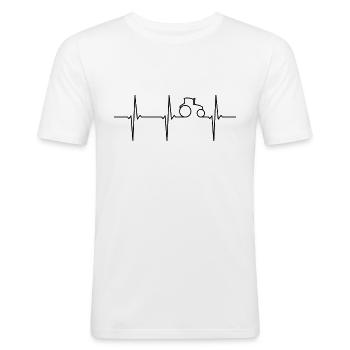 Traktor EKG - Männer Slim Fit T-Shirt - Weiß - Vorne - Nik (191cm)