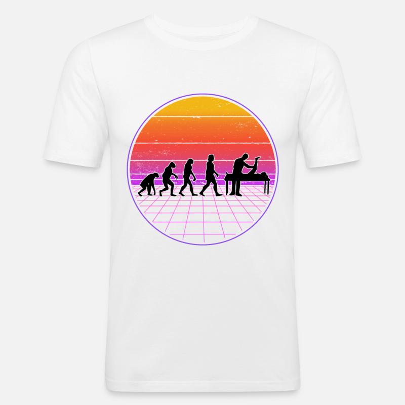 Physiotherapeut Evolution Vaporwave Physio - Männer Slim Fit T-Shirt - Weiß
