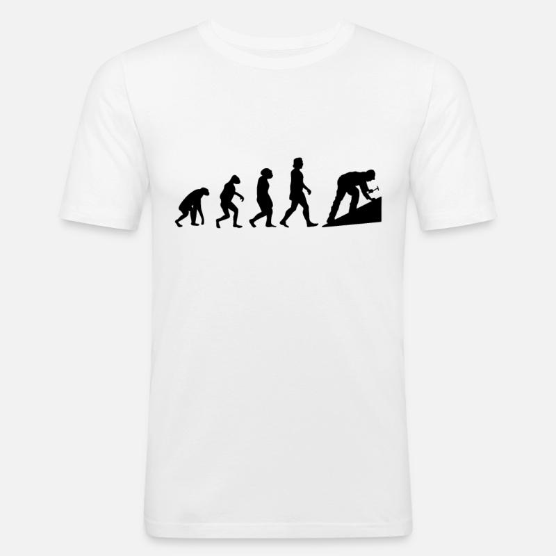 Toit de toit Evolution toit - T-shirt près du corps Homme - blanc