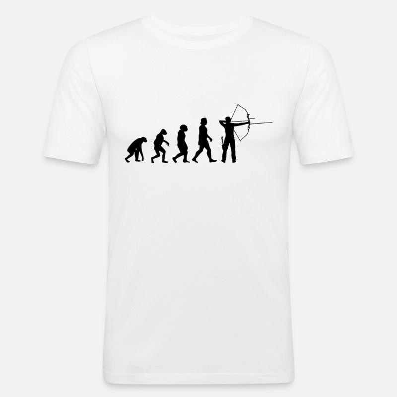 Bogenschütze Evolution Bogenschießen Pfeil Bogen - Männer Slim Fit T-Shirt - Weiß