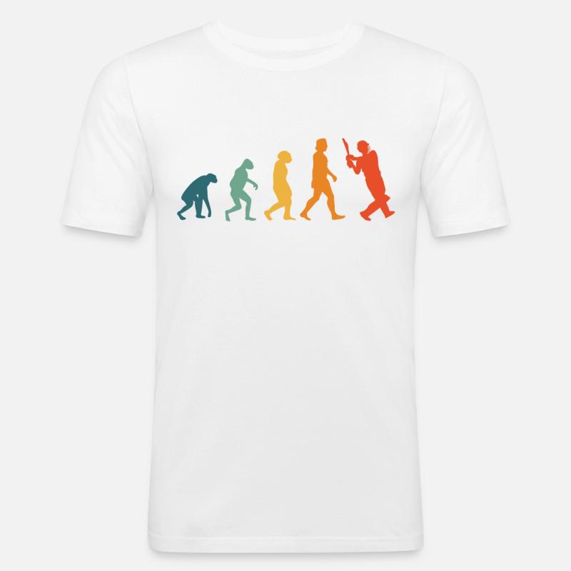Cricket Evolution Retro Cricketer - Men's Slim Fit T-Shirt - white