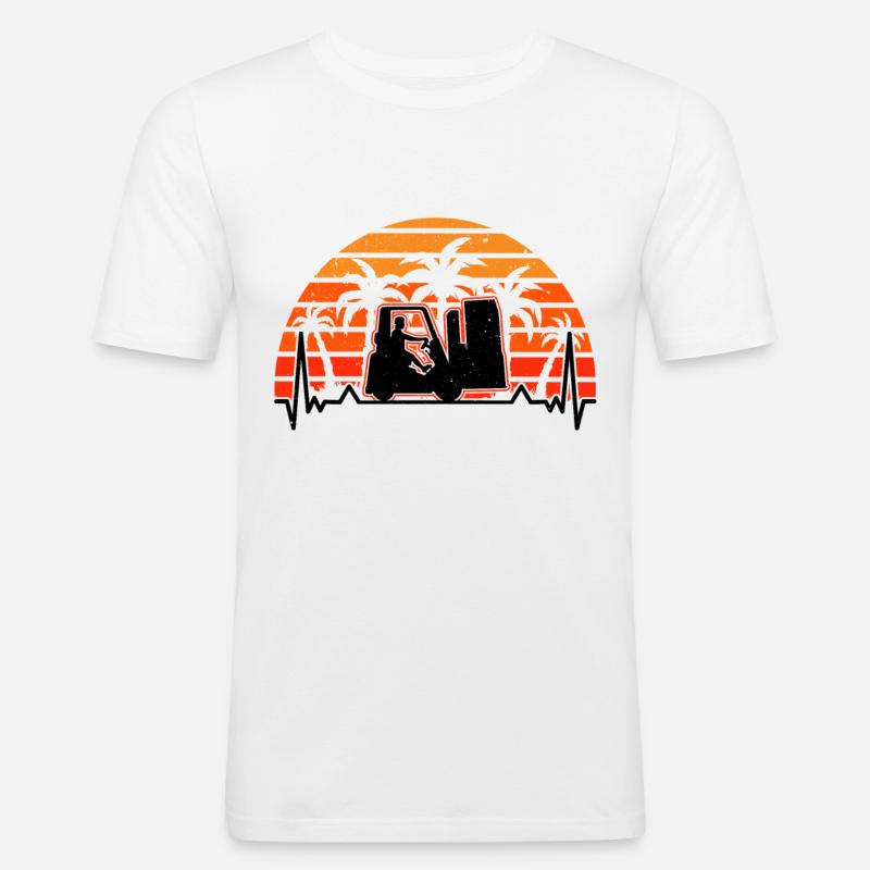 Staplerfahrer Evolution Gabelstapler Lagerist - Männer Slim Fit T-Shirt - Weiß