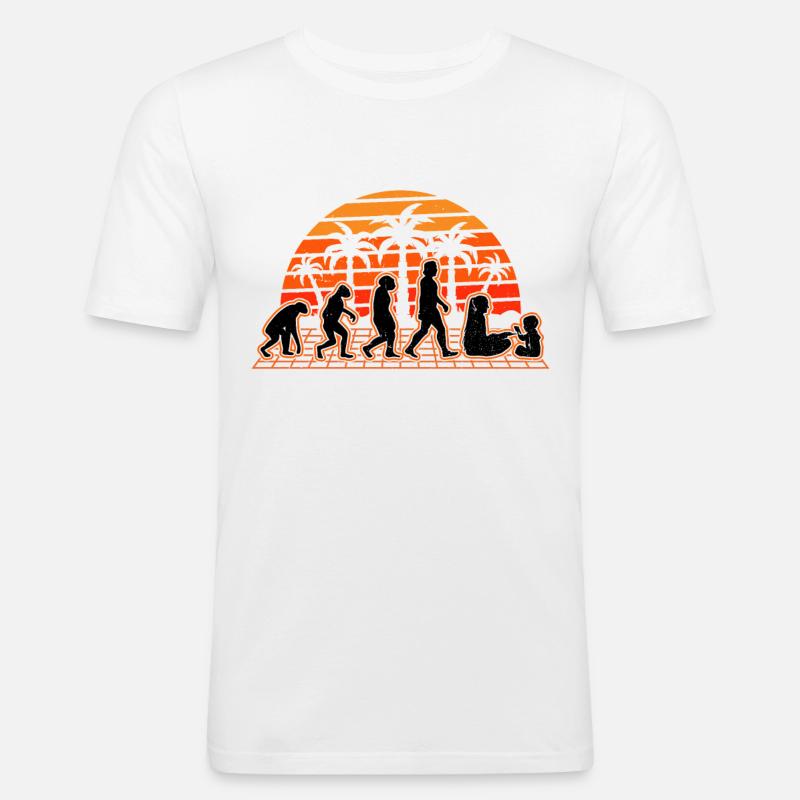 Kindergärtnerin Evolution Sunset Kindergarten - Männer Slim Fit T-Shirt - Weiß