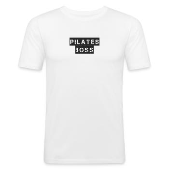 Pilates - Patron de Pilates - T-shirt près du corps Homme - blanc - Devant - Nik (191cm)