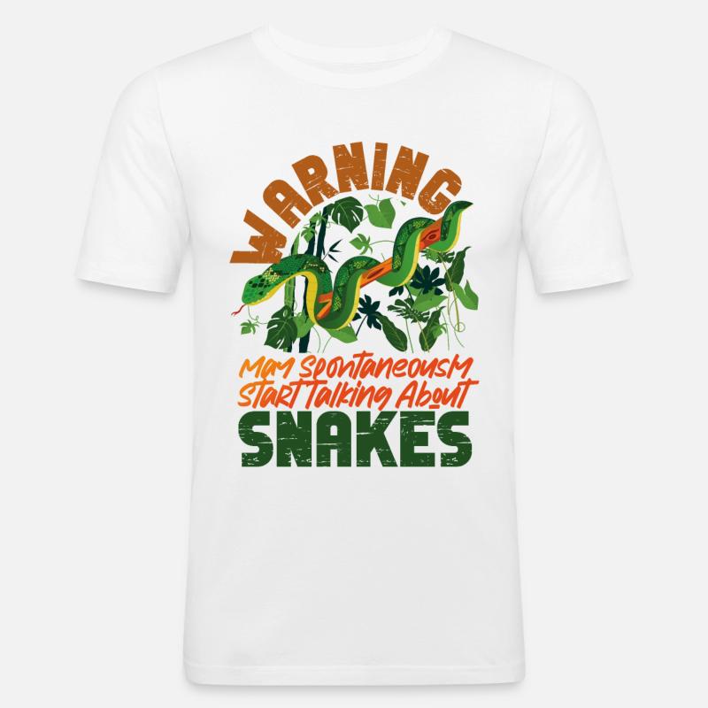 Snake Serpent Warning May - Männer Slim Fit T-Shirt - Weiß
