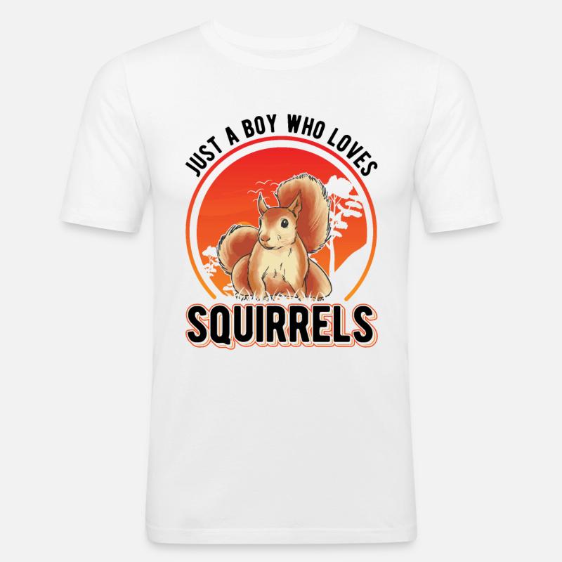 Eichhörnchen Junge Squirrel Grauhörnchen - Männer Slim Fit T-Shirt - Weiß