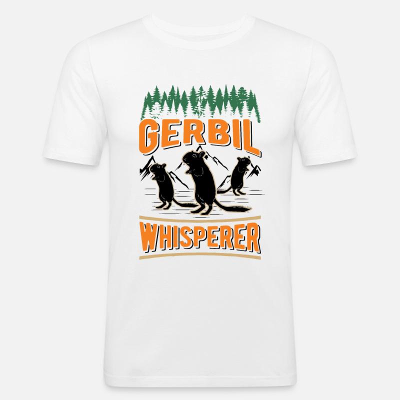 Gerbil Flüsterer Rennratte Geschenk Rennmaus - Männer Slim Fit T-Shirt - Weiß