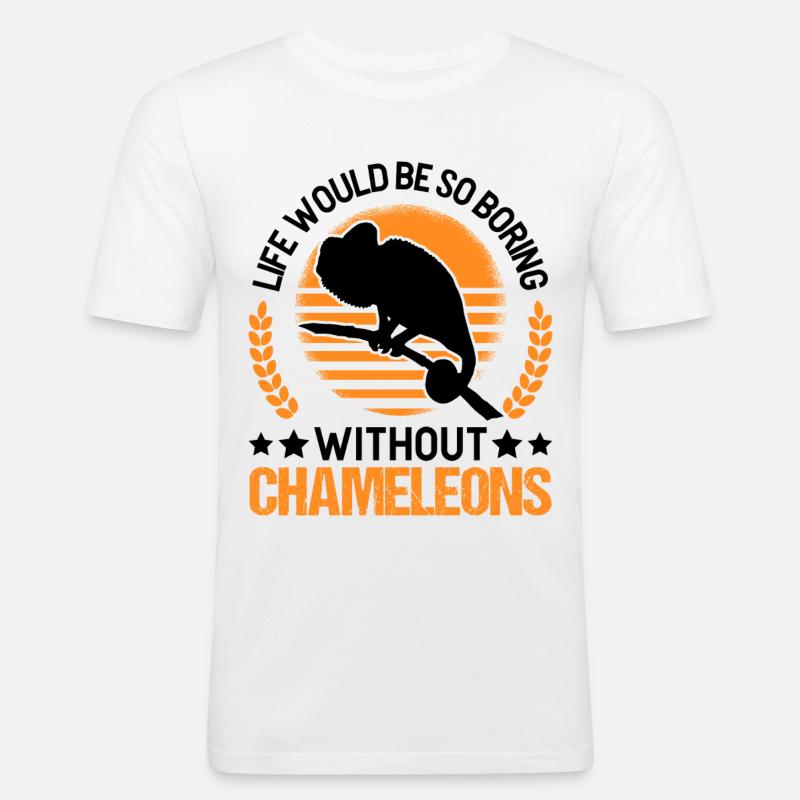 Chamäleon Geschenk Chameleon - Männer Slim Fit T-Shirt - Weiß