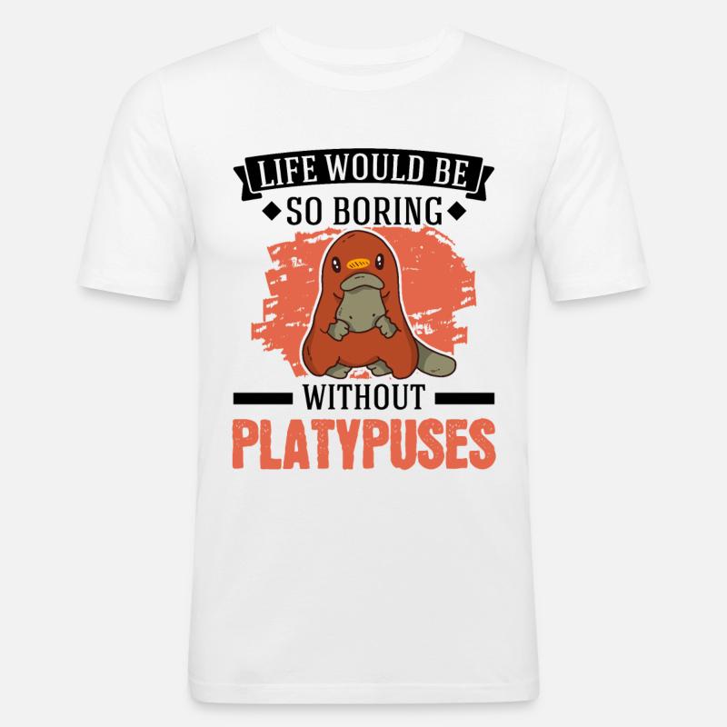 Schnabeltier Geschenk Platypus - Männer Slim Fit T-Shirt - Weiß