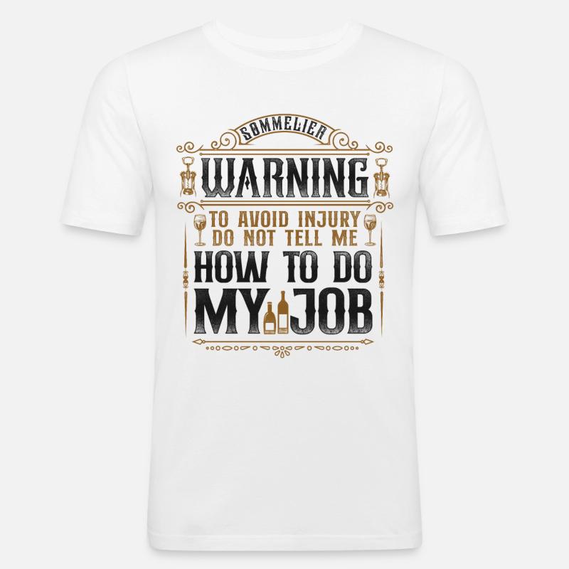 Sommelier Wine Drinking Tasting - Männer Slim Fit T-Shirt - Weiß