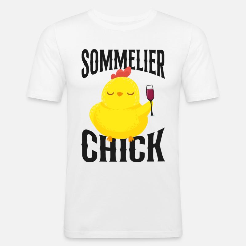 Sommelier Wine Drinking Tasting - Männer Slim Fit T-Shirt - Weiß
