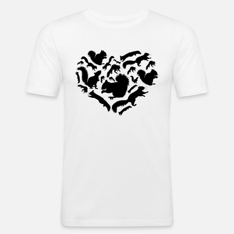 Eichhörnchen mit Eichhörnchen, süßes Eichhörnchen - Männer Slim Fit T-Shirt - Weiß