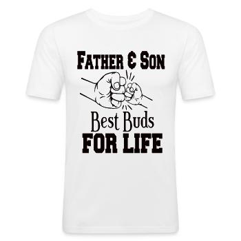 father and son - Men's Slim Fit T-Shirt - white - Front - Nik (191cm)