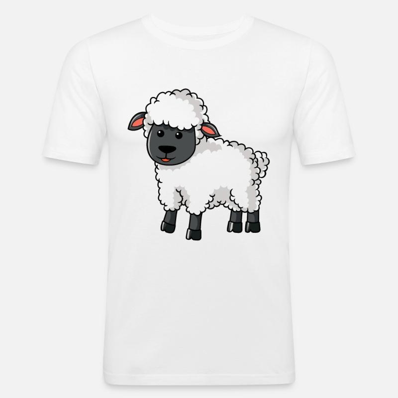 Schaf Schäffchen Scharfshirte Schafsbauer - Männer Slim Fit T-Shirt - Weiß