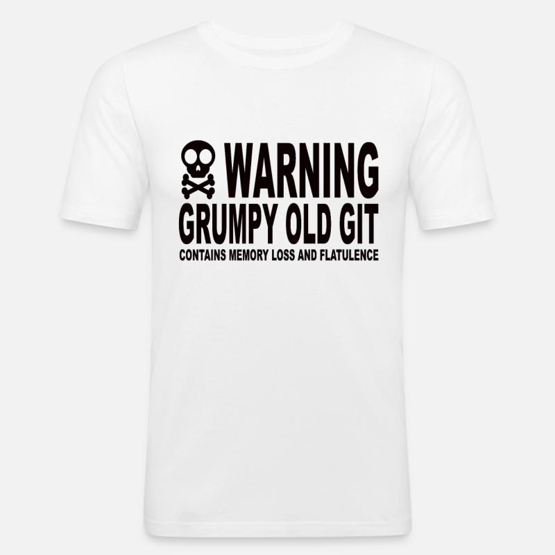 Warning Grumpy Old Git - Men's Slim Fit T-Shirt - white