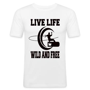 wakeboarding - Männer Slim Fit T-Shirt - Weiß - Vorne - Nik (191cm)