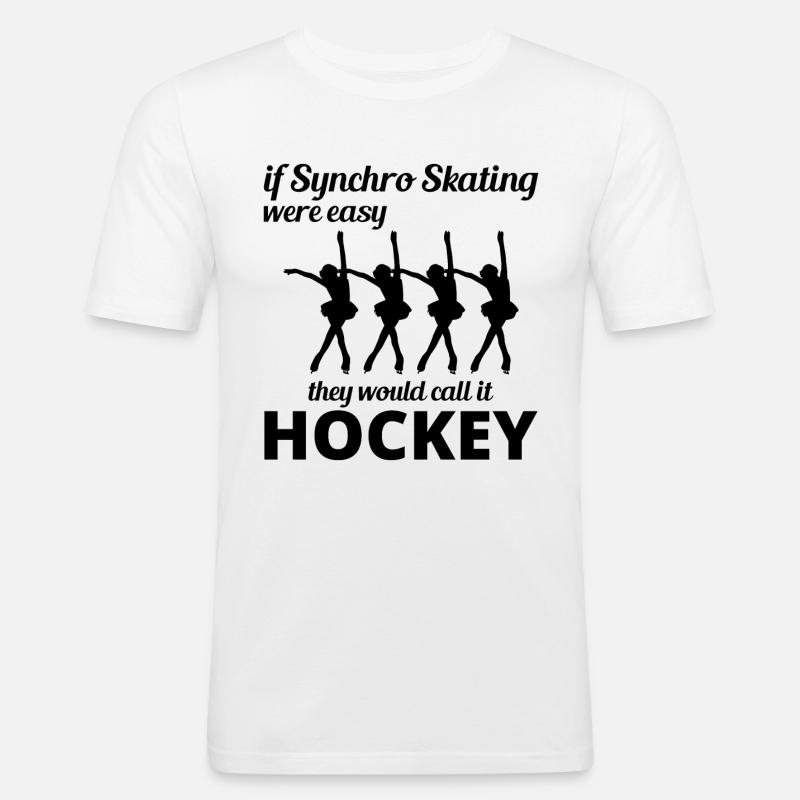 Synchro Synchron Eiskunstlauf Eiskunstläufer - Männer Slim Fit T-Shirt - Weiß