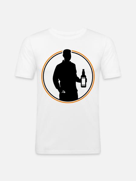 Drinker Silhouette Icon - Men's Slim Fit T-Shirt - white