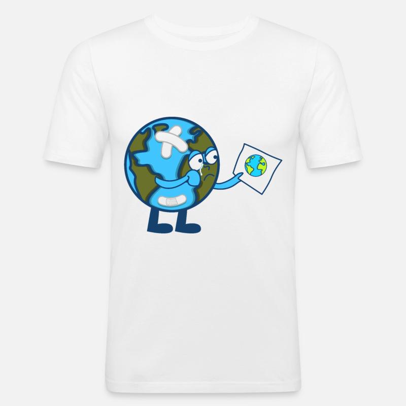 Rettet die Erde Umweltschutz Geschenkidee - Männer Slim Fit T-Shirt - Weiß
