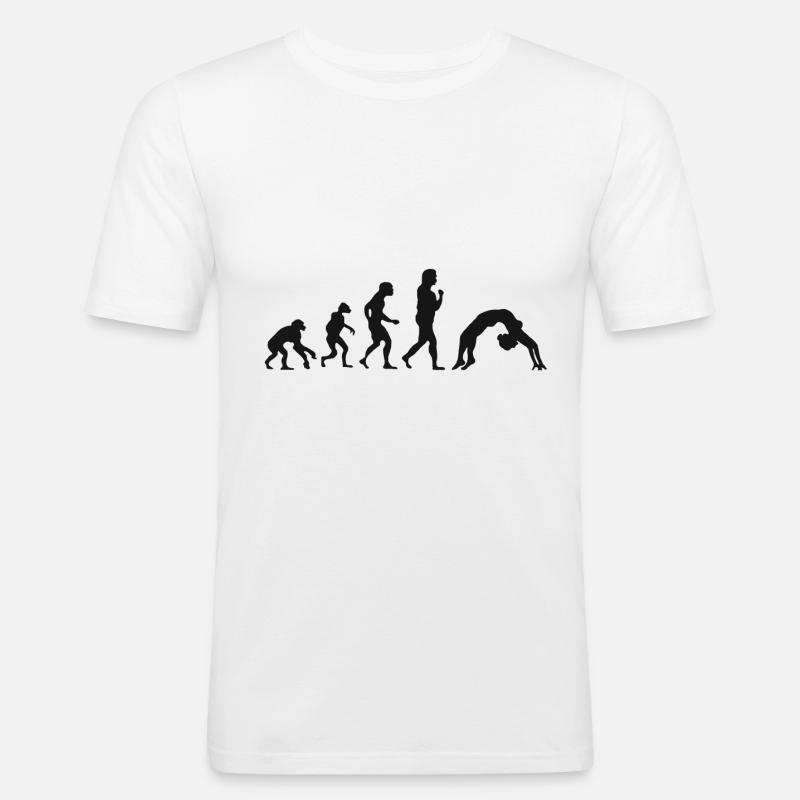 Turnen Entwicklung Tanzen Evolution - Männer Slim Fit T-Shirt - Weiß