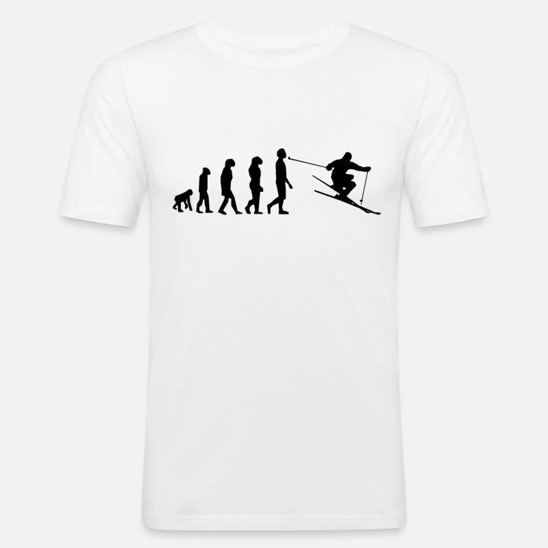 SKI EVOLUTION - Männer Slim Fit T-Shirt - Weiß
