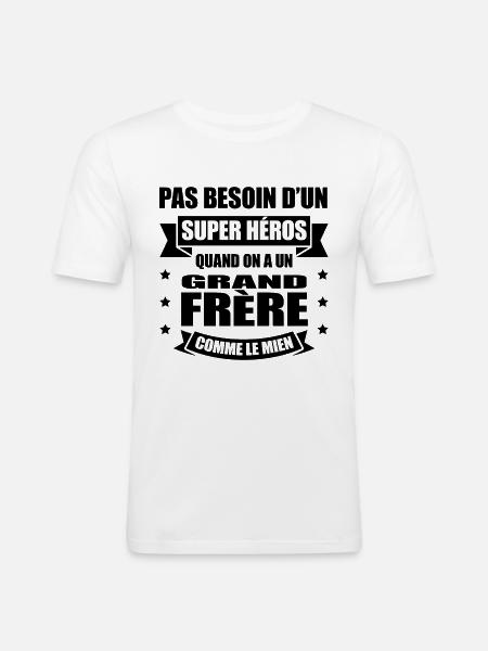 GRAND-FRÈRE SUPER-HÉROS - T-shirt près du corps Homme - blanc