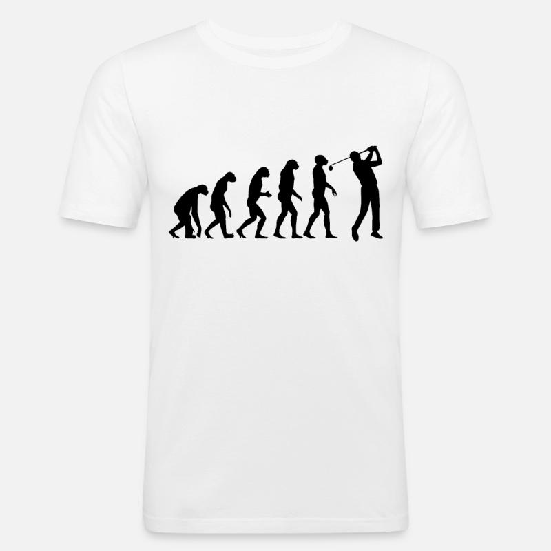 CROSSGOLF EVOLUTION Golfer Geschenk Golfspieler - Männer Slim Fit T-Shirt - Weiß