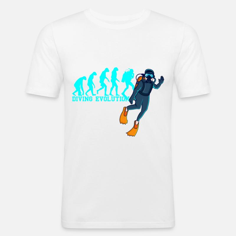 DIVING EVOLUTION Rebreather Tauchen Geschenk - Männer Slim Fit T-Shirt - Weiß