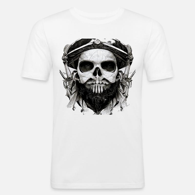 Captain - Männer Slim Fit T-Shirt - Weiß