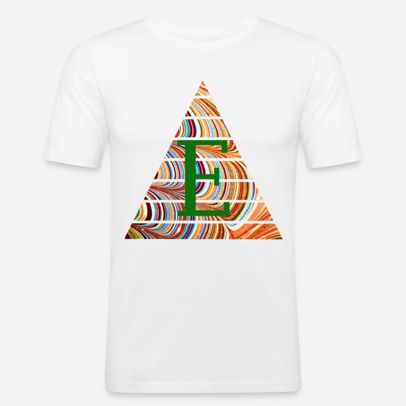 dreieck e 56 e - Männer Slim Fit T-Shirt - Weiß
