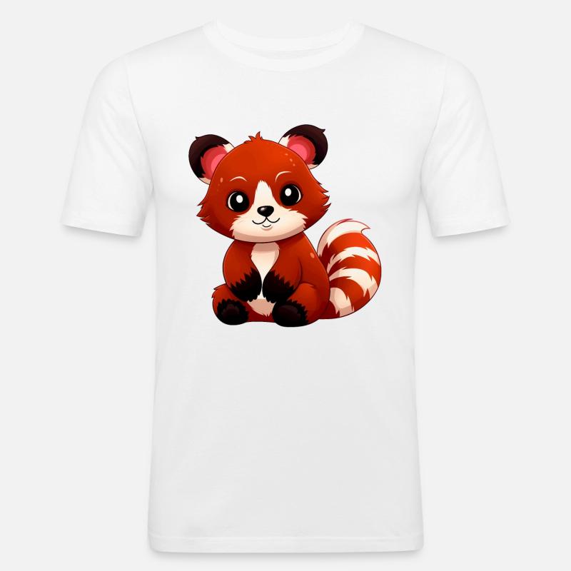 Netter roter Panda - Männer Slim Fit T-Shirt - Weiß