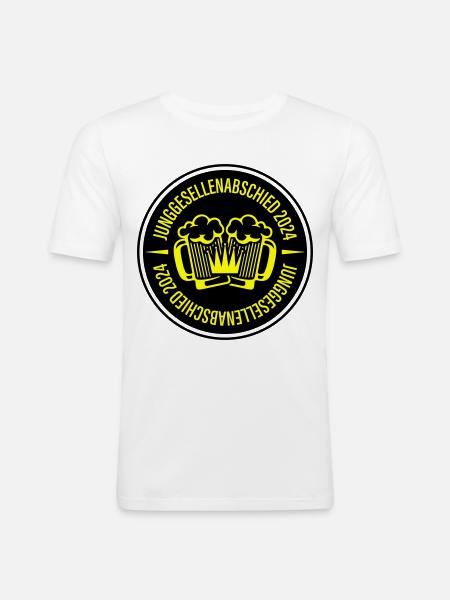 Junggesellenabschied 2024 Bier - Männer Slim Fit T-Shirt - Weiß