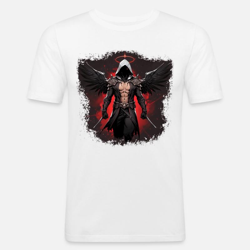 Todesengel - Männer Slim Fit T-Shirt - Weiß