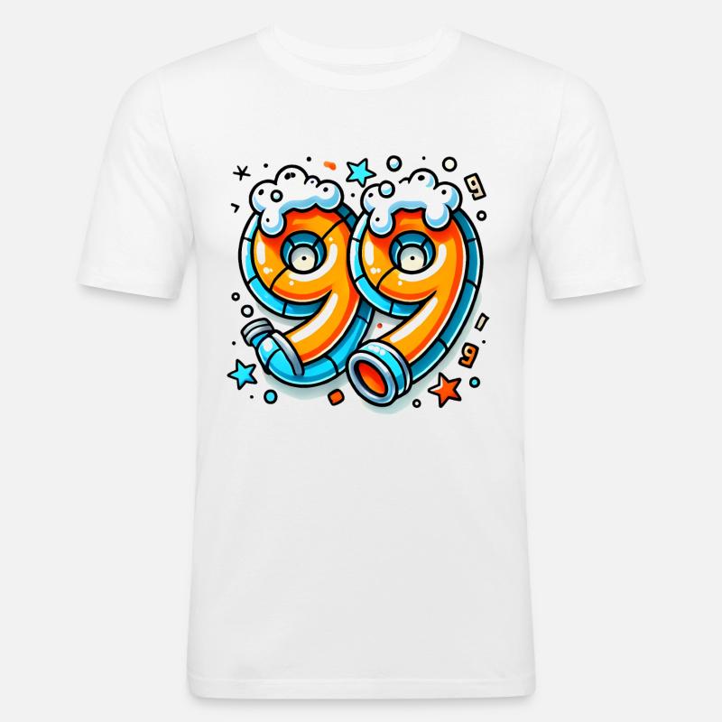 99 Probleme Graffiti Bier Design - Männer Slim Fit T-Shirt - Weiß